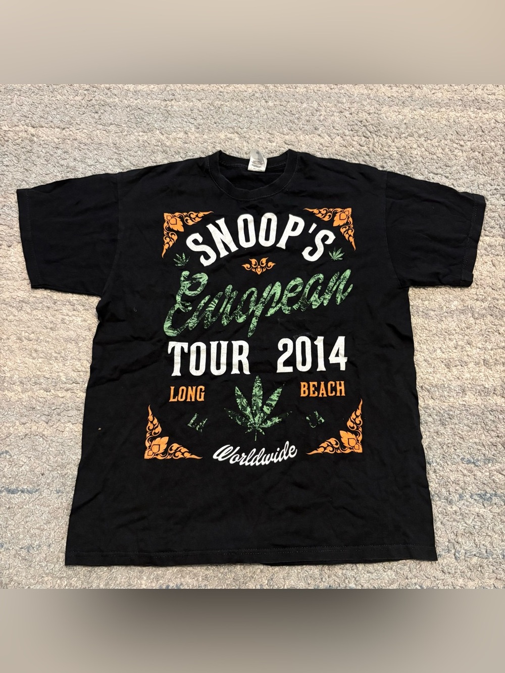 Snoop Dogg 2014 European Tour Graphic Concert T-Shirt Size L